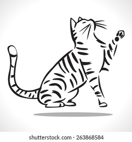 image graphic style of cat  isolated on white background