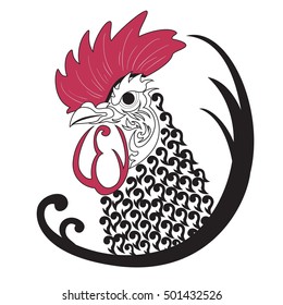 image graphic style of chicken  isolated on white background