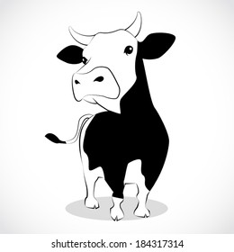 image graphic style of cow  isolated on white background