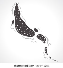 image graphic style of crocodile  isolated on white background