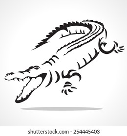 image graphic style of crocodile  isolated on white background