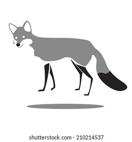 image graphic style of fox  isolated on white background