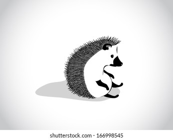 image graphic style of hedgehog isolated on white background