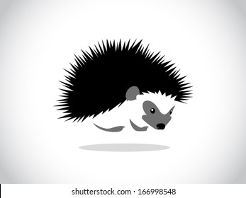 image graphic style of hedgehog isolated on white background