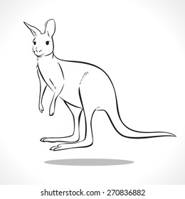 image graphic style of kangaroo  isolated on white background