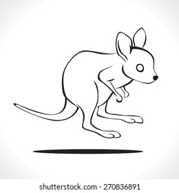 image graphic style of kangaroo  isolated on white background