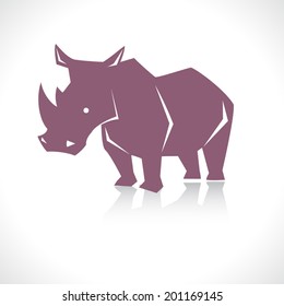 image graphic style of rhino  isolated on white background