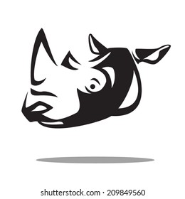 image graphic style of rhino  isolated on white background