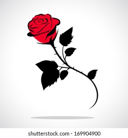 image graphic style of rose isolated on white background