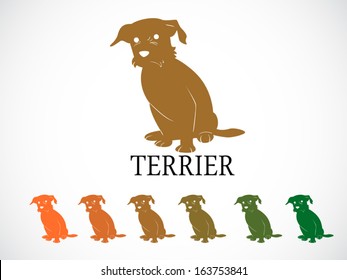 image graphic style of terrier dog isolated on white background