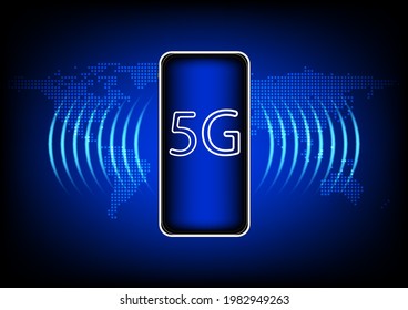 image graphics mobile smart phone and world global network concept networking connection technology vector illustration