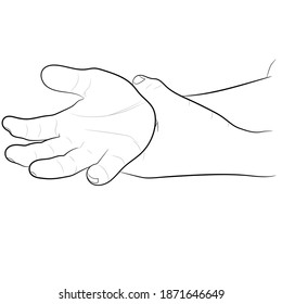 image graphics vector outline Wrist pain is often caused by sprains or fractures from sudden injuries concept health care