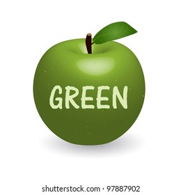 Image of a green apple isolated on a white background.