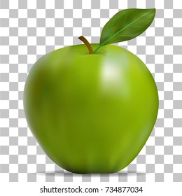 The image of the green apple on a transparent background