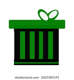 image of a green and black gift holder with a beautiful ribbon