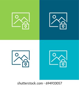 Image green and blue color minimal icon or logo design