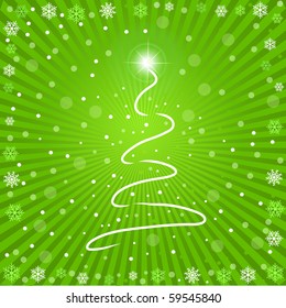 Image of a green Christmas scene background.