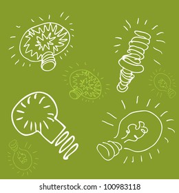 An image of a green energy light bulb drawing.