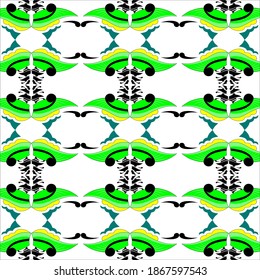 image of green leaft tribe pattern with curl shape