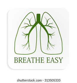 Image of green lungs on white button