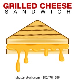 An Image Of A Grilled Cheese Sandwich Dripping Melting Cheese Isolated On White Background.