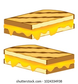 An image of a Grilled Cheese Sandwich vector cartoon Isolated on White background.