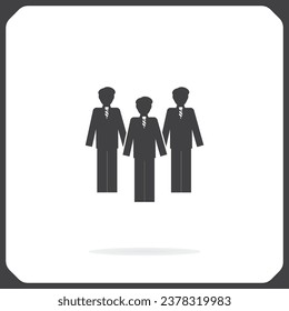 Imagen de un grupo de hombres de negocios. Tres personas. Grupo, firme.