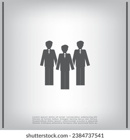 Imagen de un grupo de hombres de negocios. Tres personas. Grupo, firme.