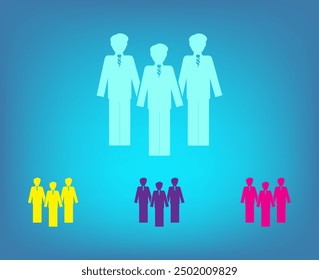 Imagen de un grupo de empresarios. Tres personas. Grupo, firma.