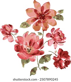 The image is of a group of pink flowers.