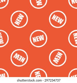 Image of grunge NEW sign, repeated on orange background