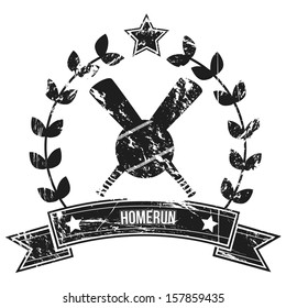 Image of a grunge style baseball label