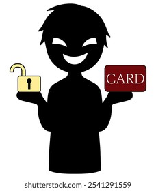 Image of a hacker breaching a card's security