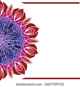 Image of half of mandala with space for your inscription. Suitable for postcard, invitation, wishes.
