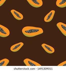 Image of half papaya seamless pattern