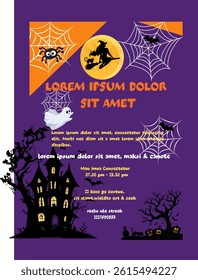 The image is a Halloween party poster template