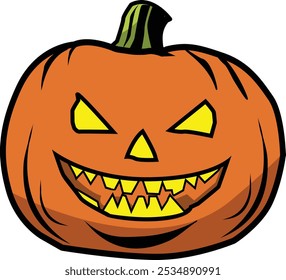 La Imagen de una calabaza de Halloween con una cara aterradora es adecuada como una adición a su diseño