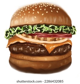 The image of the hamburger that I drew can be used.