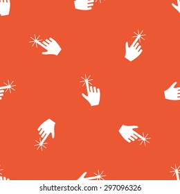 Image of hand cursor , repeated on orange background