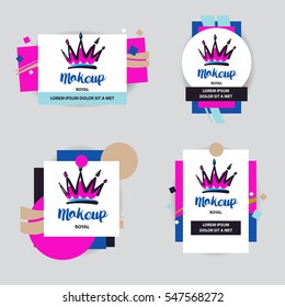 Image of hand drawn crown. Royal makeup.