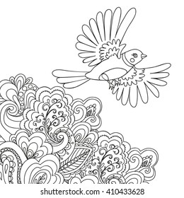 Image hand drawn. Illustration is suitable for creating your own backgrounds, cards, invitations, decorating websites and for the realization of other design ideas. Coloring books for kids and adults