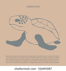 image of hand drawn sea turtle . It can be used for posters and cards