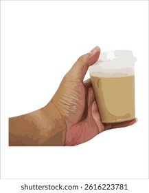 image of a hand holding a cup of coffee, this photo can be used for commercial or other projects