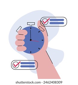 Imagen de una mano sosteniendo un cronómetro, que representa la gestión de tareas y la gestión del tiempo