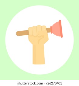 Image of a hand holding a tool for various repairs. Vector illustration