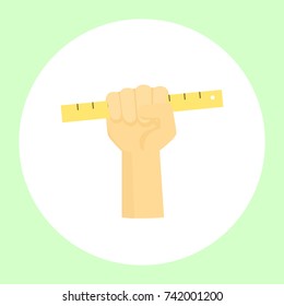 Image of a hand holding a tool for various repairs. Vector illustration