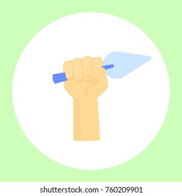 Image of a hand holding a tool for various repairs. Vector illustration