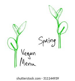 Image of hand sketched typographic elements on white background. Restaurant labels. Suitable for ads, signboards, menu and web banner designs