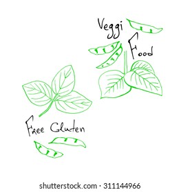 Image of hand sketched typographic elements on white background. Restaurant labels. Suitable for ads, signboards, menu and web banner designs