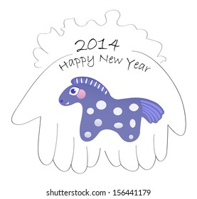 image of a hands gifting a toy horse 
